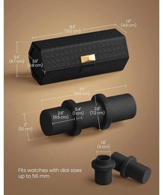 Utazó órarendező, órarendező rejtett tárolóval, fekete