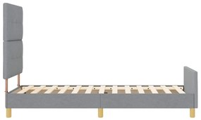 Ágykeret fejtámlával Világosszürke 100 x 200 cm szövet
