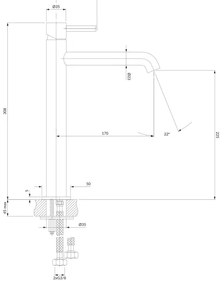 OMNIRES Y1212NI - Mosdócsap Y 30,8 cm csiszolt nikkel