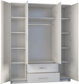 ROMANA 160 gardróbszekrény, fehér