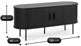 Tv Állvány Fekete Színben. Rtv TRISH 120 cm.