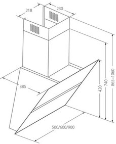 Akpo WK-4 Venus páraelszívó / szagelszívó - 50 cm - fekete / üveg
