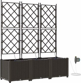 vidaXL Kerti cserép 3 pcs Barna Acél