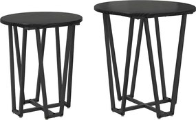 vidaXL Kisasztal készlet 2 pcs Fekete tölgy