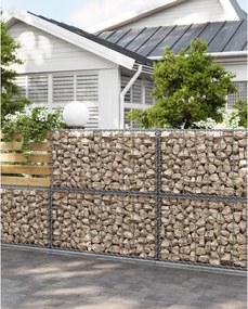 Gabion rács, galvanizált acél hálóval 100x50x30cm, Ezüst