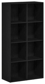 fekete tölgy szerelt fa könyvespolc 66x30x130 cm