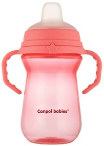 Kiömlésmentes pohár Canpol Babies puha szájkosárral, rózsaszín, 250 ml