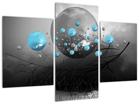 Kép- világos kék absztrakt gömbök (90x60 cm)