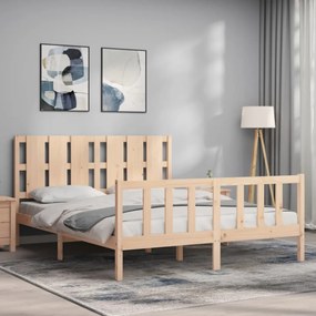 tömör fa ágykeret fejtámlával King Size