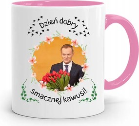 Donald Tusk Rózsaszín Bögre Platform Ajándék fényképes nyomtatással