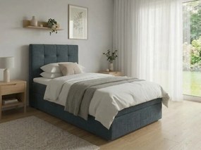Kárpitozott boxspring ágy DIRELIS VIBE 90x200 cm sötétszürke Matrac: Bonell rugós matrac