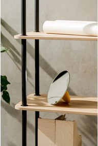 Natúr színű polcos állvány tölgyfa dekorral 80x127x35 cm Teidi – noo.ma