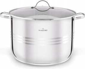 Fazék Nagy Magas Üveg Fedél 15L Vendéglátóipari Acél Indukciós Gáz