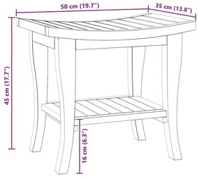 tömör tíkfa fürdőszobai kisasztal 50 x 35 x 45 cm