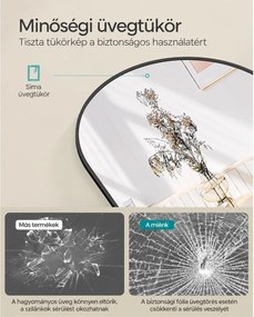 Teljes alakos állótükör, 160 x 50 cm, ívelt, edzett üveg, alumínium keret, falra is szerelhető, tintafeket