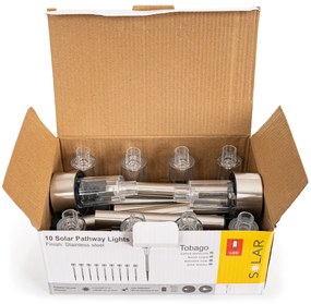 4Home Napelemes LED lámpa szett, 10 db, melegfehér