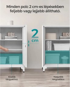 Irattartó szekrény, zárható multifunkciós tárolószekrény,matt szürke