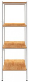fehér és tölgyfa 4 szintes polcrendszer 80x40x130 cm