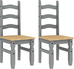 vidaXL Corona 2 db szürke tömör fenyőfa étkezőszék 42 x 47 x 107 cm