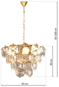 Csillár láncon DIANA 6xE14/40W/230V arany