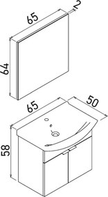 Purus mosdószekrény, 65 cm – TR785PNC1695