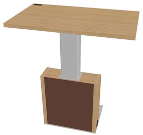 Verno+ S állítható magasságú tárgyalóasztal 120 x 70 cm, világos tölgy / barna