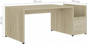 sonoma tölgy színű szerelt fa dohányzóasztal 90 x 45 x 35 cm