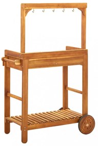 tömör akácfa kerti zsúrkocsi 92 x 43,5 x 141,5 cm