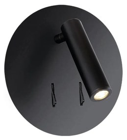 Azzardo Faro fali lámpa, kapcsolóval, fekete, 3000K melegfehér, beépített LED, 6W+3W, 420 lm, AZ-3204