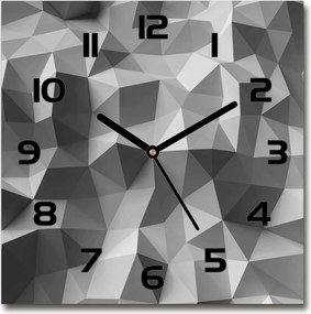 Négyzet alakú üveg falióra Absztrakt háromszögek 30x30