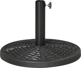 Outsunny Betonos Napernyő Állvány, Fémtömbös, Kerek Napernyő Tartó, Napernyő Súly, Állvány Ø38/48 mm-es Napernyőhöz, Balkonra, Teraszra, Kertbe, Feket