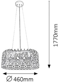 Rabalux 2157 - Csillár ALESSANDRA 2xE27/60W/230V fekete