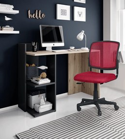 PC asztal, artisan tölgy/grafit-antracit, ANDREO