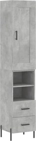 vidaXL betonszürke szerelt fa magasszekrény 34,5x34x180 cm