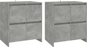 vidaXL 2 db betonszürke forgácslap tálalószekrény 70 x 41 x 75 cm