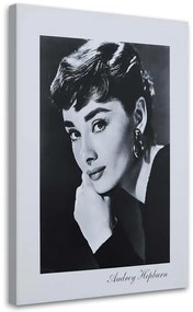 Gario Vászonkép Audrey Hepburn - fekete-fehér portré Méret: 40 x 60 cm