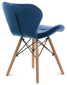 KÉSZLET 4x Étkezőszék TRIGO 74x48 cm sötét kék/bükkfa