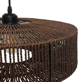 Függőlámpa jutából és fémből 60W fekete