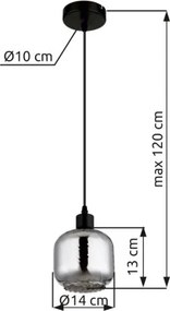 GLOBO 15754H XIA Egyágú Függesztett Lámpa IP20