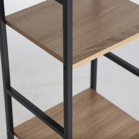 Intenso Home 4 szintes nyitott könyvespolc 29 x 112cm (Aranytölgy) | Univerzális tároló állvány fém lábakkal