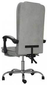 vidaXL viágosszürke bársony dönthető masszírozó irodaszék