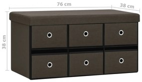 sötétbarna összecsukható művászon tárolópad 76 x 38 x 38 cm