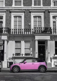 Poszter 21x29,7cm Ház az úton parkoló autóval, Assaf Frank