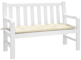 krémszínű oxford szövet kerti padpárna 120 x 50 x 7 cm