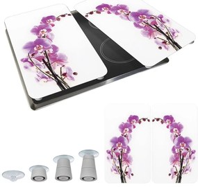 Edzett üveg tűzhely fedőlap szett 2 db-os 30x52 cm Orchid – Wenko