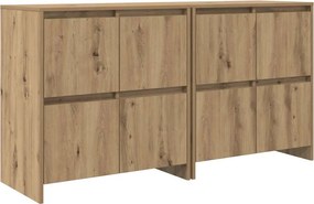 vidaXL Oldalszekrények 2 pcs kézműves tölgy 70 x 41 x 75 cm Faanyag
