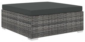 vidaXL 4-részes szürke polyrattan kerti bútorszett párnákkal