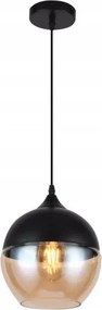 Függőlámpa E27 Lender üveg gömb fekete felső