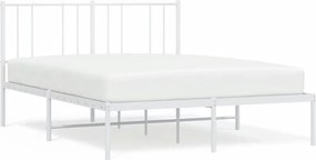 vidaXL fehér fém ágykeret fejtámlával 140 x 190 cm