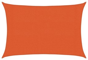 narancssárga négyszögletű HDPE napvitorla 160 g/m² 3x5 m